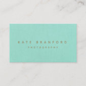 Aqua Blue Moderne Minimalistische Professional Visitekaartje (Voorkant)