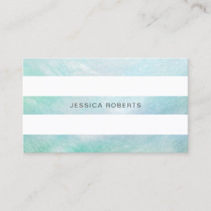 Aqua Blue Moeder van Pearl Stripes Pattern Visitekaartje