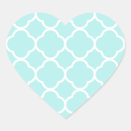 Aqua Blue Moroccan Pattern Hart Sticker