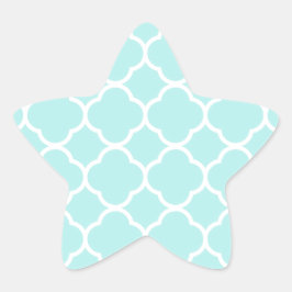 Aqua Blue Moroccan Pattern Ster Sticker
