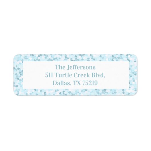 Aqua Blue Mosaic return label sticker (Voorkant)