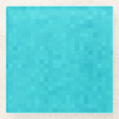 Aqua Blue Mosaic Tegel Pattern Glazen Onderzetter (Voorkant)