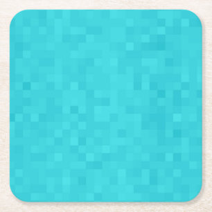 Aqua Blue Mosaic Tegel Pattern Kartonnen Onderzetters