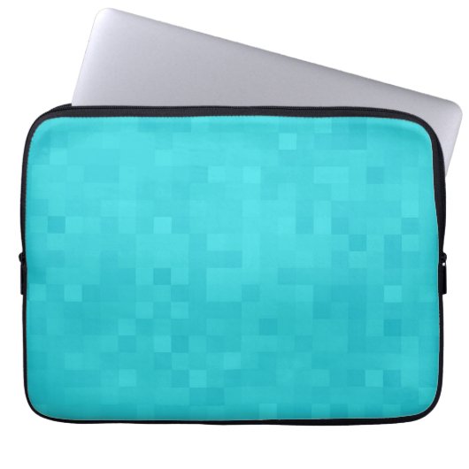 Aqua Blue Mosaic Tegel Pattern Laptop Sleeve (Voorkant)