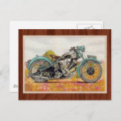  Aqua Blue Motorcycle afdrukken Briefkaart (Voorkant / Achterkant)