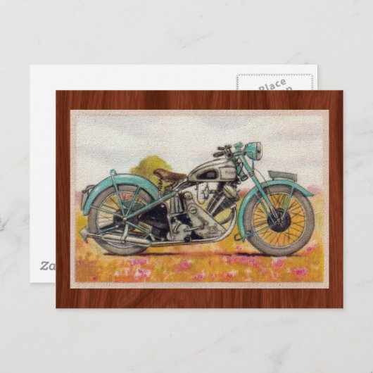  Aqua Blue Motorcycle afdrukken Briefkaart (Voorkant / Achterkant)