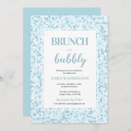 Aqua Blue Mozaïek Brunch & Bubble Uitnodiging