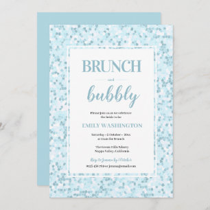 Aqua Blue Mozaïek Brunch & Bubble Uitnodiging