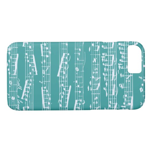 Aqua Blue muzieknoten Case-Mate iPhone Case (Achterkant (Horizontaal))