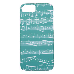 Aqua Blue muzieknoten Case-Mate iPhone Case