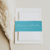 Aqua Blue namen en trouwdatum Uitnodigingen Wikkel