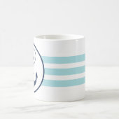 Aqua Blue Nautical Anchor Koffiemok (Center)