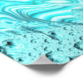 Aqua Blue Nautilus Shell Spiral Fractal Abstract Poster (Hoek)