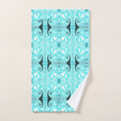 Aqua Blue Nautilus Shell Spiral Fractal Pattern Bad Handdoek (Handdoek)
