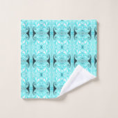 Aqua Blue Nautilus Shell Spiral Fractal Pattern Bad Handdoek (Wasdoekje)