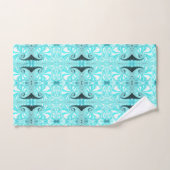Aqua Blue Nautilus Shell Spiral Fractal Pattern Bad Handdoek (Handdoek)
