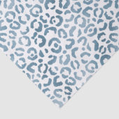 Aqua Blue Navy Leopard Print Tissuepapier (Detail)