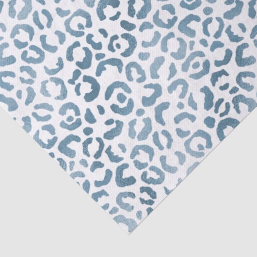 Aqua Blue Navy Leopard Print Tissuepapier (Detail)