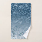 Aqua Blue Navy Ombre Leopard Print Bad Handdoek (Handdoek)