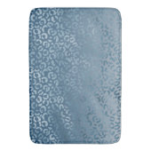 Aqua Blue Navy Ombre Leopard Print Badmat (Voorkant Verticaal)