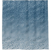Aqua Blue Navy Ombre Leopard Print Douchegordijn (Voorkant)