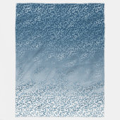Aqua Blue Navy Ombre Leopard Print Fleece Deken (Voorkant)