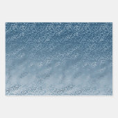 Aqua Blue Navy Ombre Leopard Print Inpakpapier Vel (Voorkant)