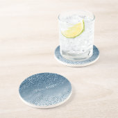 Aqua Blue Navy Ombre Leopard Print Zandsteen Onderzetter (Zijkant)