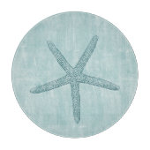 Aqua Blue Ocean Beach Zeester Snijplank (Voorkant)