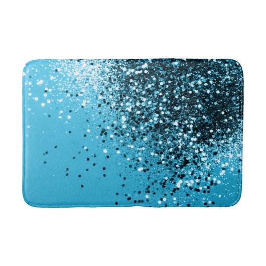 Aqua Blue OCEAN Glitter #1 Badmat (Voorkant)