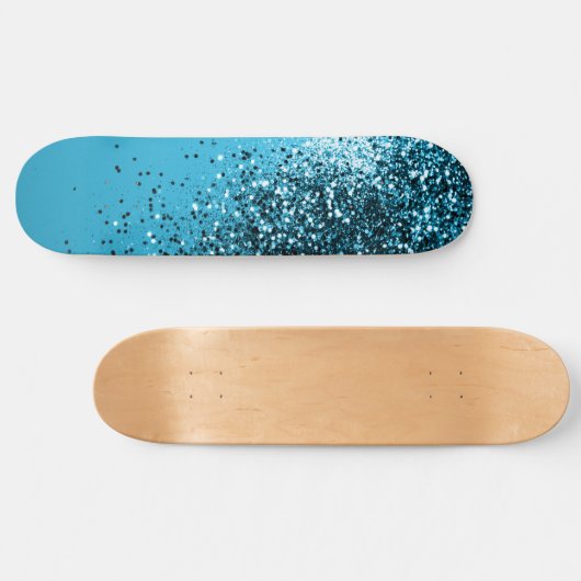 Aqua Blue OCEAN Glitter #1 Persoonlijk Skateboard (Horizontaal)