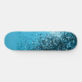 Aqua Blue OCEAN Glitter #1 Persoonlijk Skateboard (Horizontaal)