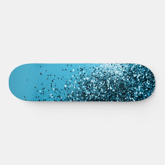 Aqua Blue OCEAN Glitter #1 Persoonlijk Skateboard (Horizontaal)