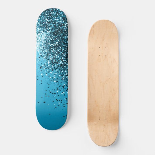 Aqua Blue OCEAN Glitter #1 Persoonlijk Skateboard (Voorkant)