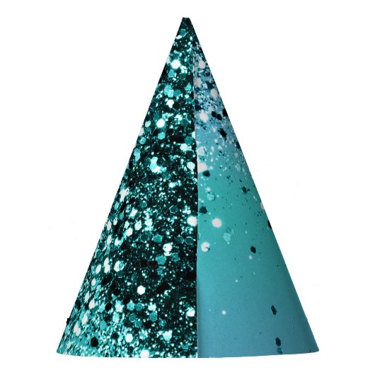 Aqua Blue OCEAN Glitter #1 #shiny Feesthoedjes (Achterkant)