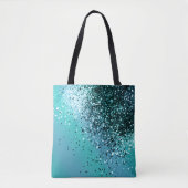 Aqua Blue OCEAN Glitter #1 #shiny Tote Bag (Voorkant)
