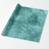 Aqua Blue Ocean Marble Molten Pastel VIP Cadeaupapier (Uitgerold)