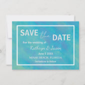 Aqua Blue Ocean Save The Date (Voorkant)