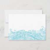 Aqua Blue Ocean Waves Beach bruiloft RSVP Kaartje (Achterkant)
