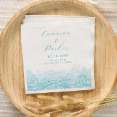 Aqua Blue Ocean Waves Beach bruiloft Servet