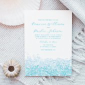 Aqua Blue Ocean Waves Beach bruiloft uitnodiging
