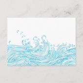 Aqua Blue Ocean Waves QR-code Strandbruiloft RSVP Informatiekaartje (Achterkant)