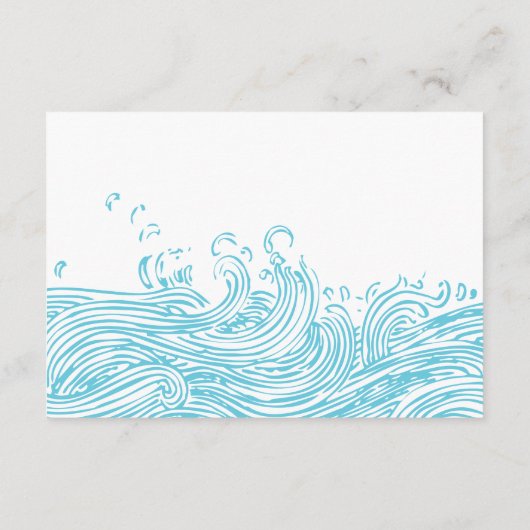 Aqua Blue Ocean Waves QR-code Strandbruiloft RSVP Informatiekaartje (Achterkant)