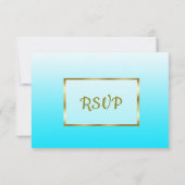 Aqua Blue Oceanic Wedding RSVP-kaart RSVP Kaartje (Achterkant)