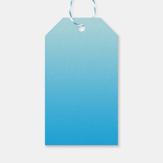 Aqua Blue Ombre Cadeaulabel (Achterkant)