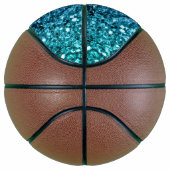 Aqua blue ombre faux glitter schittert basketbal (Rechts)
