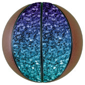 Aqua blue ombre faux glitter schittert basketbal (Verticaal)