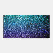 Aqua blue ombre faux glitter schittert bureaumat (Voorkant)