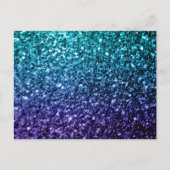 Aqua blue Ombre faux glitter sparkles Briefkaart (Voorkant)