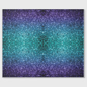 Aqua blue Ombre faux glitter sparkles Cadeaupapier (Vlak)